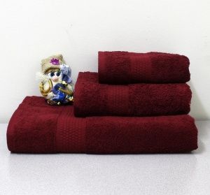 Полотенце махровое 70х140 бордовый 450 гр. Узбекистан
