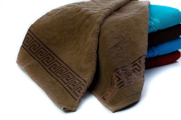 Полотенце махровое жаккардовое 70х130, цв. горький шоколад, пл. 430г/м2,BJ2