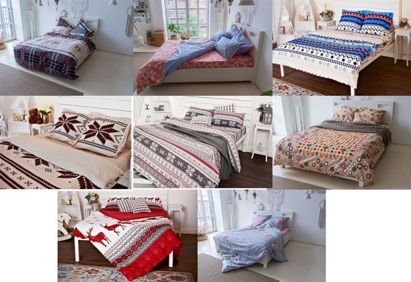 Постельное белье фланель, ДУЭТ (под.150х210-2 шт,пр.240х260,нав.70х70-2 шт)