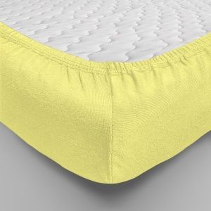 Простынь трикотажная  на резинке,180х200  нежно-желтый, 0010-3 "Текстильный городок"