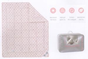 Одеяло шерстяное стеганое DELICATE TOUCH, 140х205, чехол крем. mikrofine "Gold Tex"