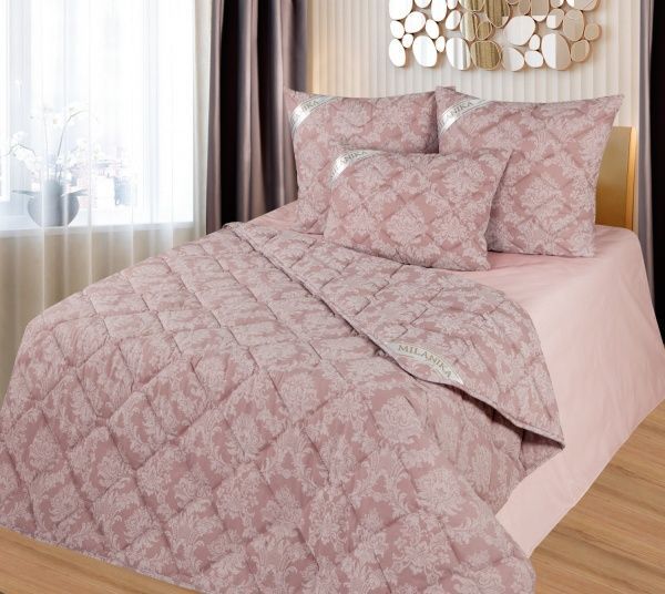 Одеяло Премиум Лайт "Льняное волокно", 140х205 см., чехол поплин жаккард "Миланика"