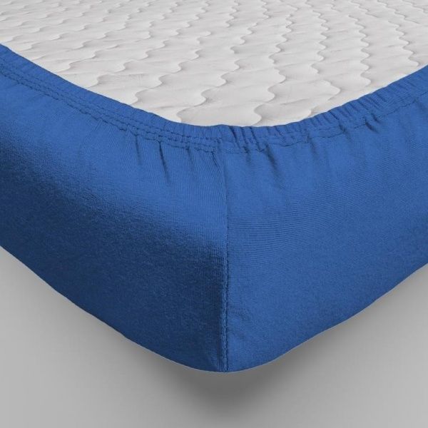 Простынь трикотажная на резинке ,160х200, синий, 0010-20, "Текстильный городок"