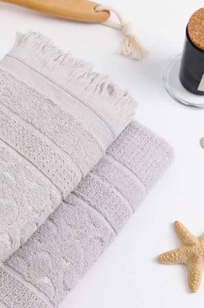 Полотенце махровое г/к, жаккардовое "Сахара" 70х135, цв. св.серый-53101, пл. 500г/м2