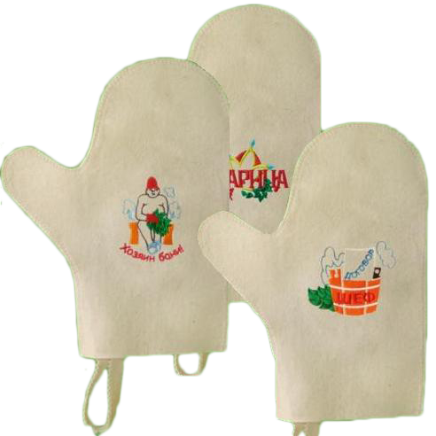 Рукавица для сауны войлок,в ассортименте