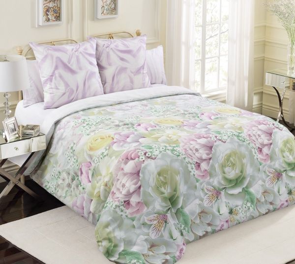 Постельное белье Перкаль ЕВРО Знакомство (под.200*220, пр. 220*240, нав. 70*70-2шт), пл 115 гр/