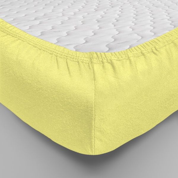 Простынь трикотажная на резинке,200х200 нежно-желтый, 0010-3"Текстильный городок"