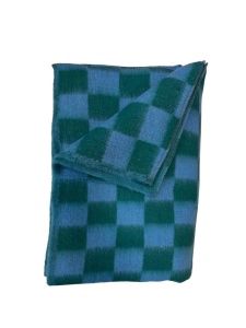 Одеяло шерстяное, 72%-ш.,20% -п/э, 8%-пан, 140х205, клетка, цв. сер-зелён (пл.550г/м2) Пушкино