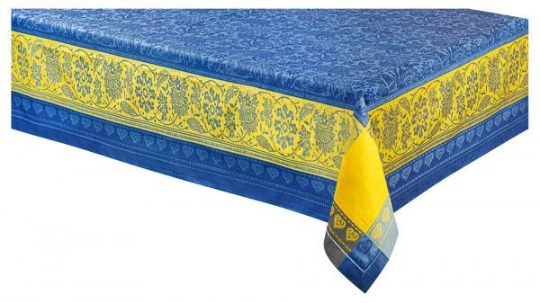 Скатерть "Бабочки"170х140 жаккард.полулен, синий/желтый,арт. 01С-58ЯК