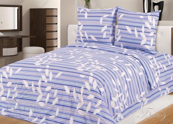 Постельное белье поплин Евро, Блюз "ГолдТекс"