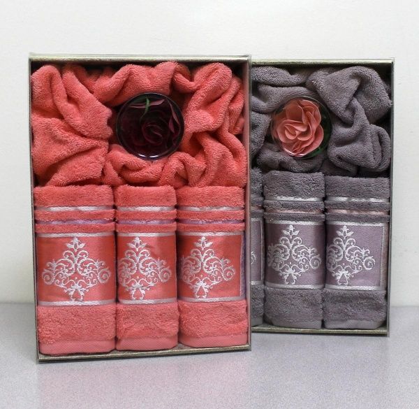 К-т подарочный "Роза эксклюзив" 3-предм.(п-це махр. 50*90, 70х140, мыло)