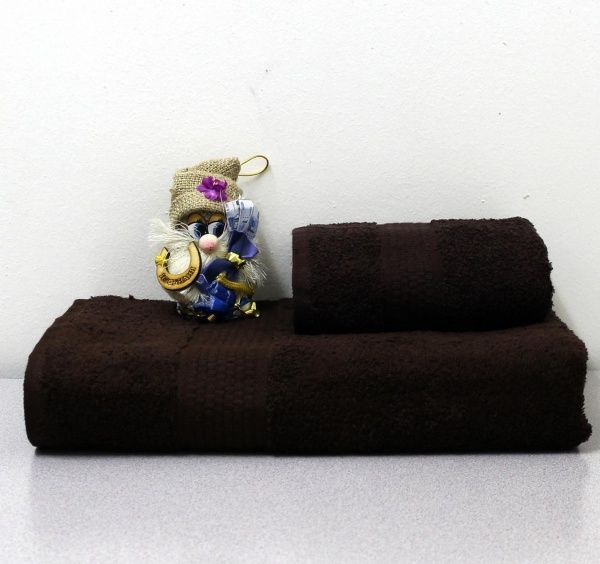 Полотенце махровое 70х140 темный шоколад 450 гр. Узбекистан