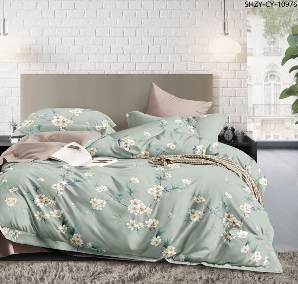 Постельное белье Поплин набивной рис № 6699 Евро (под 200х220,пр 220х240,нав. 50х70-2 шт )