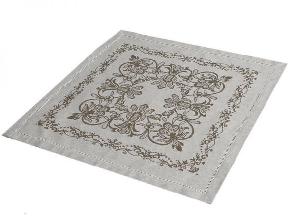 Салфетка 45х45 "Виолетта" серая с мережкой,100% хлопок,Вологда