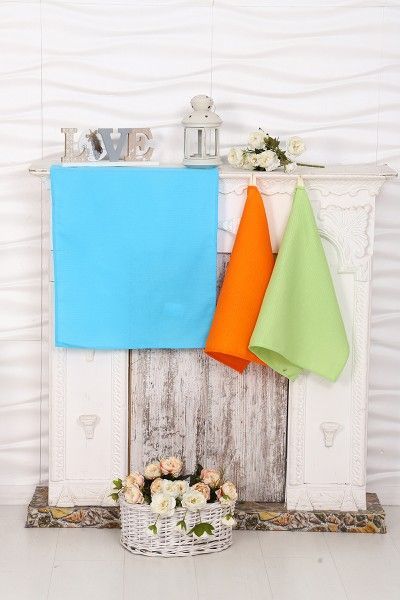 Полотенце вафельное однотонное, 45х60, Небесный ,пл 150 г/м2