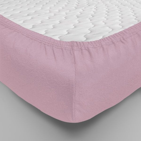 Простынь трикотажная на резинке,200х200 лиловый, 0010-19"Текстильный городок"