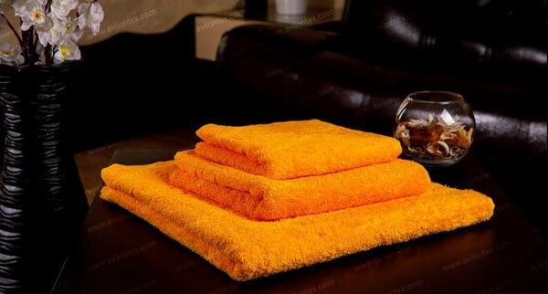 Полотенце махровое 70х140 цв. дынно-жёлтый, 16001, пл. 430гр.Туркмения А